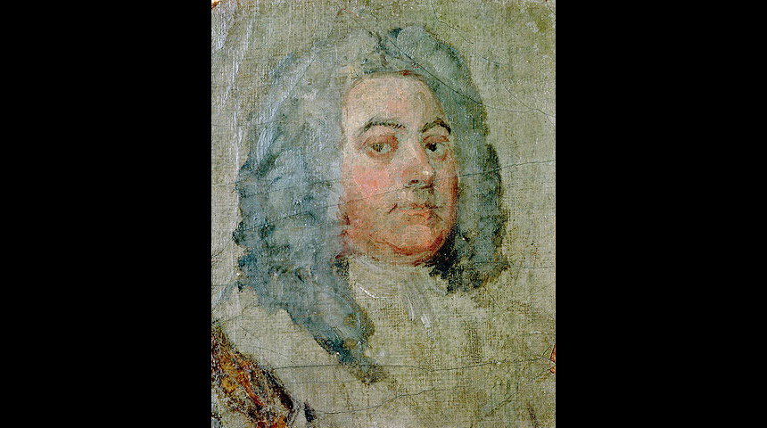 Unfinished oil sketch of Handel by William Hogarth (1695)