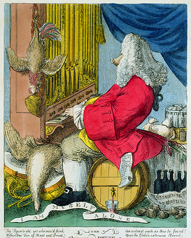'The Charming Brute' caricature of Handel who was noted for his appetite, by Joseph Goupy c.1754