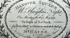 Ticket to 'Mr Haydn's Night' in Hanover Square in 1791