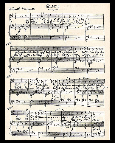 Opening page of Mendelssohn's 'On wings of song' in his own hand