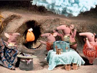 The Clangers and a tablecloth