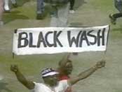Blackwash - the pitch invasion at the end of Jamaica's fifth victory