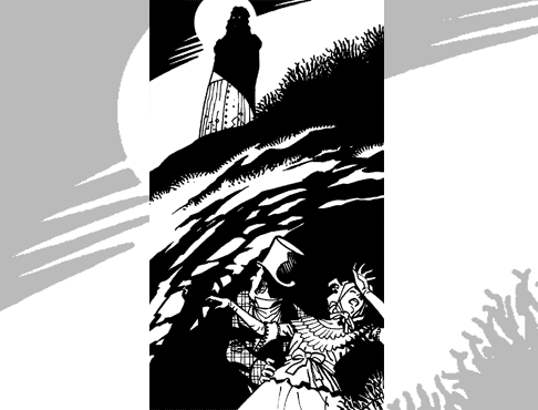 John and Eithne in the cave - artwork by Charlie Adlard