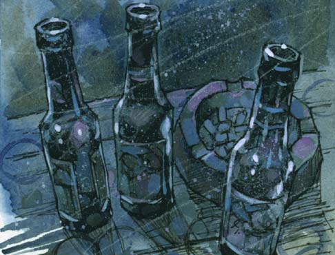Three beers - artwork by Simon Davis