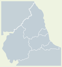 Map of the North East of England and Cumbria