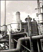 Pipework at a chemical processing unit