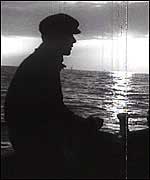Fisherman in silhouette