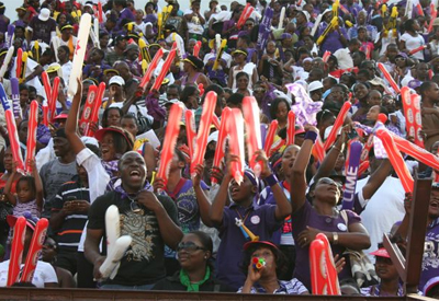 Crowds cheering on at Champs 2010 in Kingston Jamaica