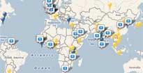 clickable map with comments from schools around the world