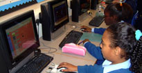 School children at computers
