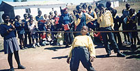 South African children playing inkwetshelele