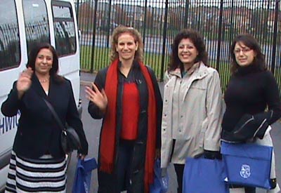 Photo of four Syrian teachers visiting Southwick Primary School in Sunderland